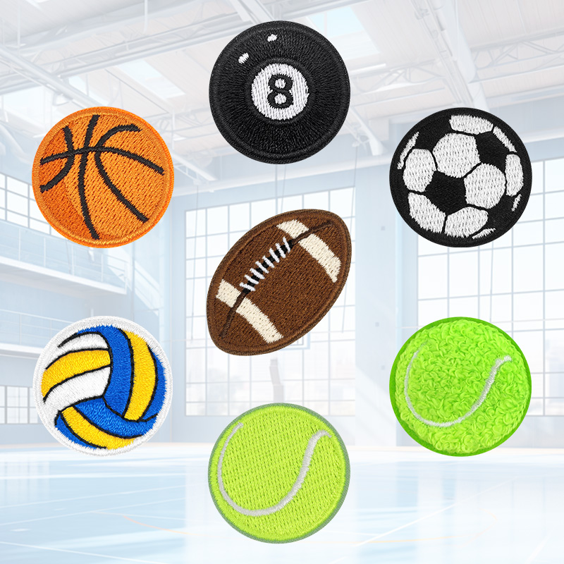 Badminton Icon - 5pc Embrioidered Football Tennis Volleyball Patches