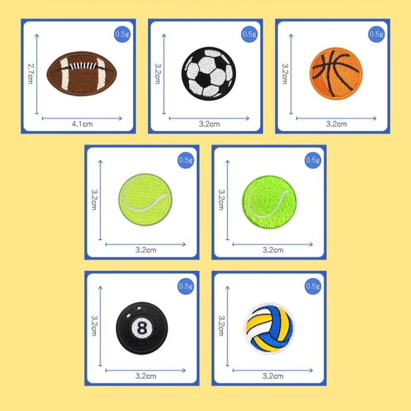 5pc Embrioidered Football Tenn - Badminton Icon ulasan dan harga