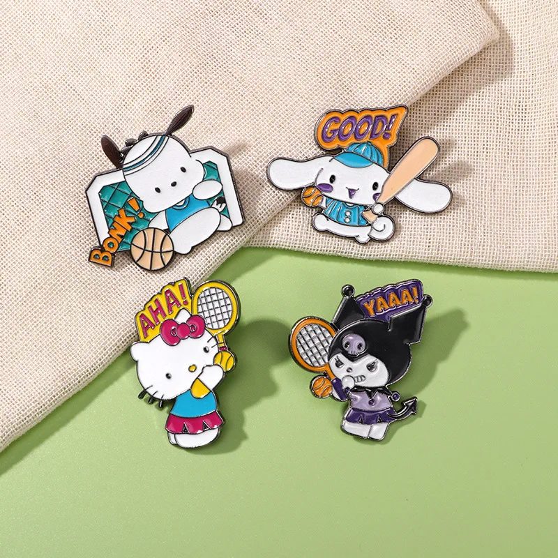Cartoon Sanrio Metal Badge Stu - Badminton Icon ulasan dan harga